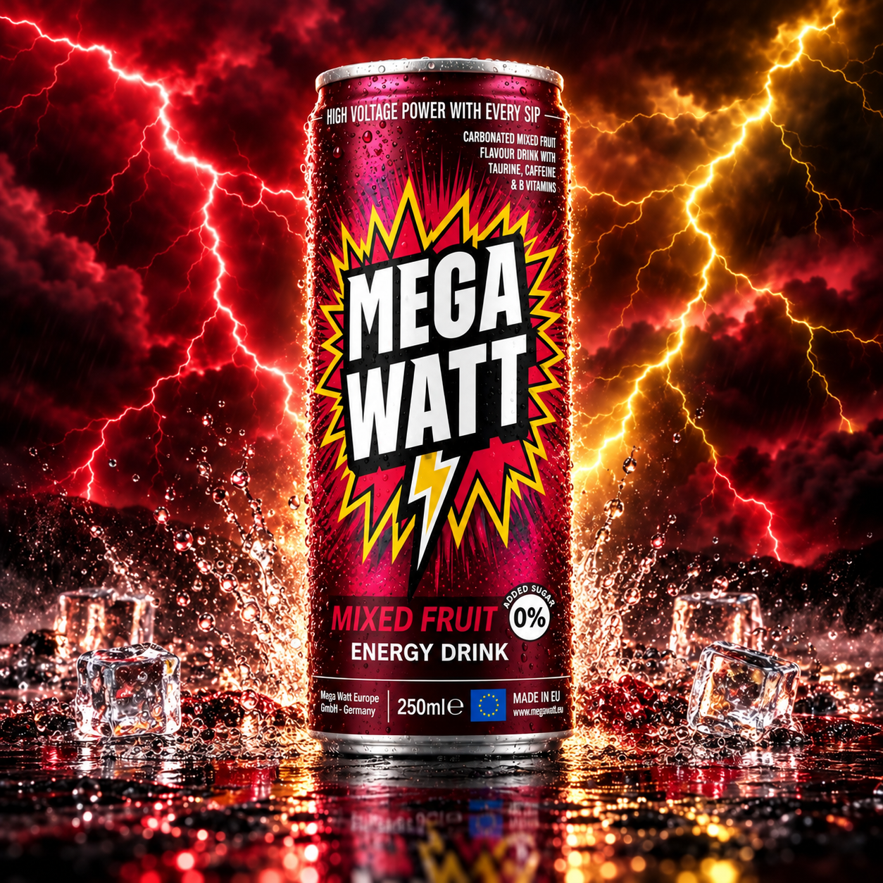 Mega Watt Mixed Fruit factory-approved campaign artwork