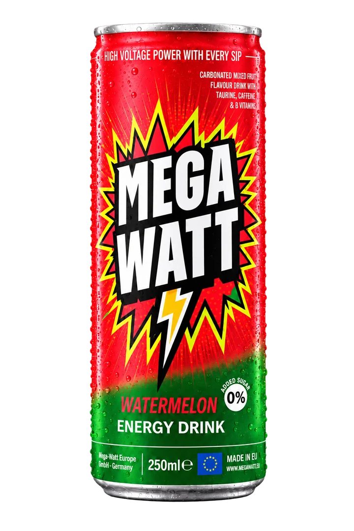 Mega Watt Watermelon energy drink can